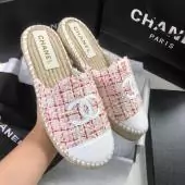 promos sandales chanel femme bas prix espadrilles tweed tissus rose